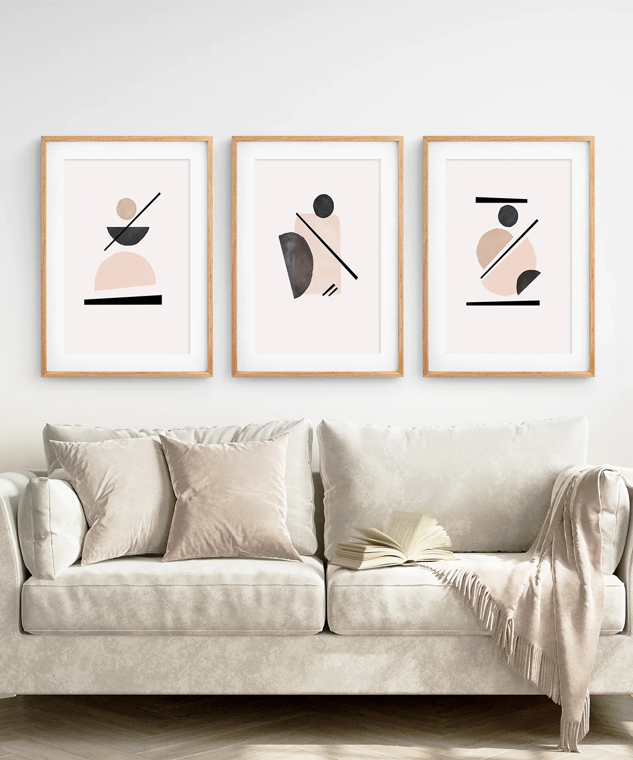Mid-Century Modern Art-Set: 3 geometrische abstrakte Drucke