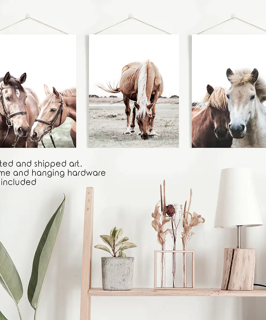 Horses. Modern Farmhouse Prints. Western Set of 3