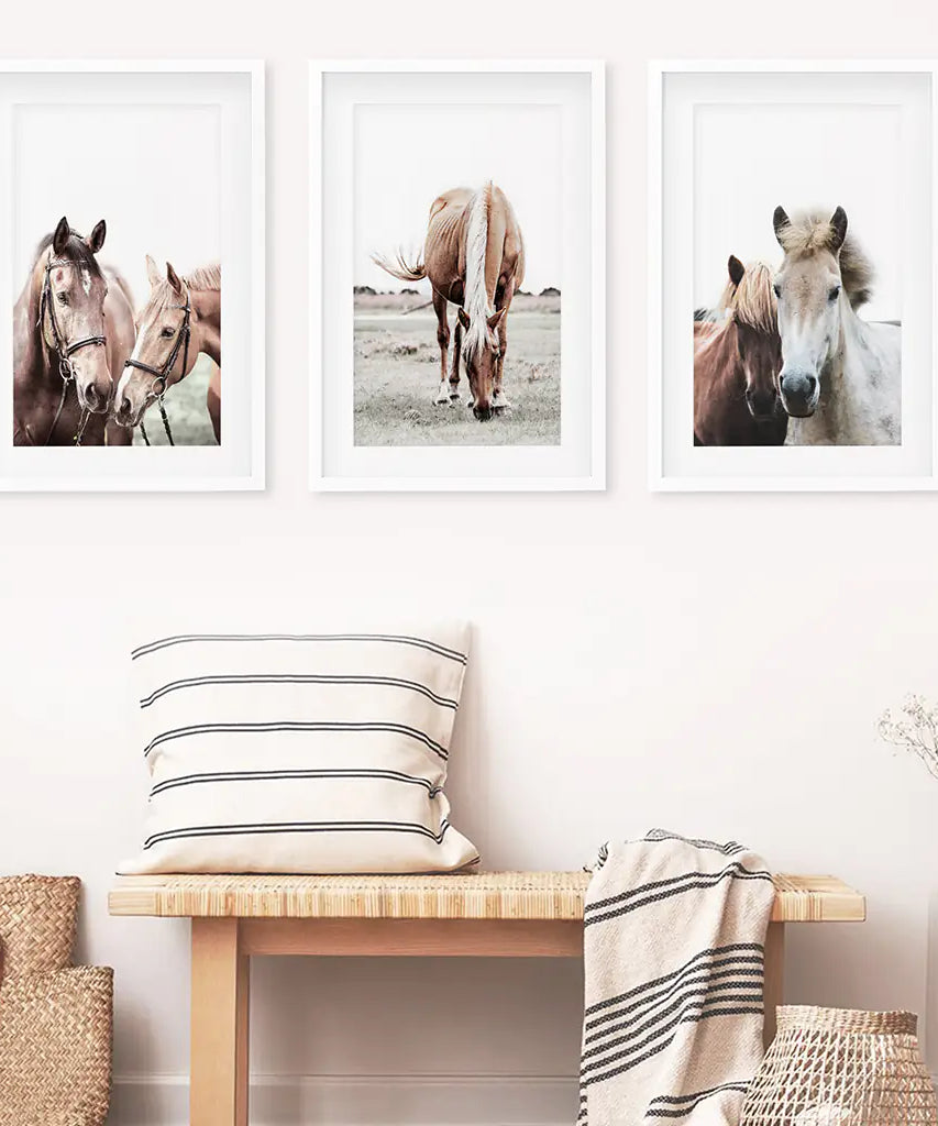 Horses. Modern Farmhouse Prints. Western Set of 3