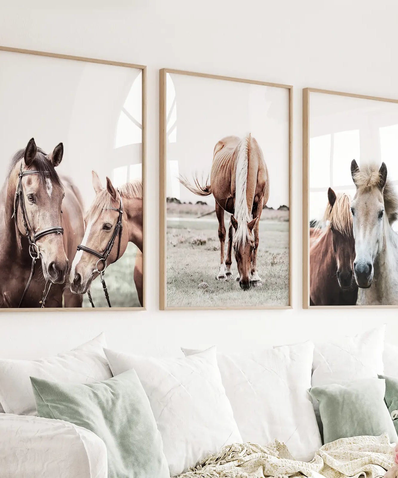 Horses. Modern Farmhouse Prints. Western Set of 3