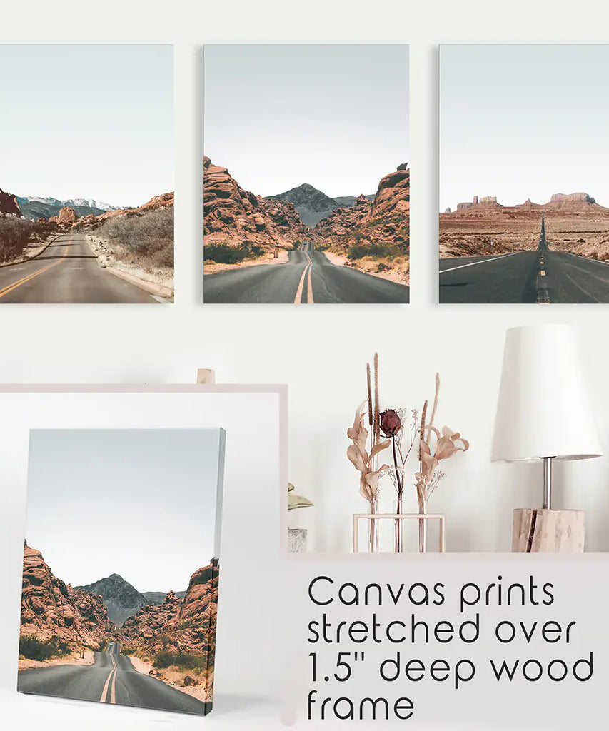USA Travel Wall Art Set. Roads of Utah, Nevada, Colorado