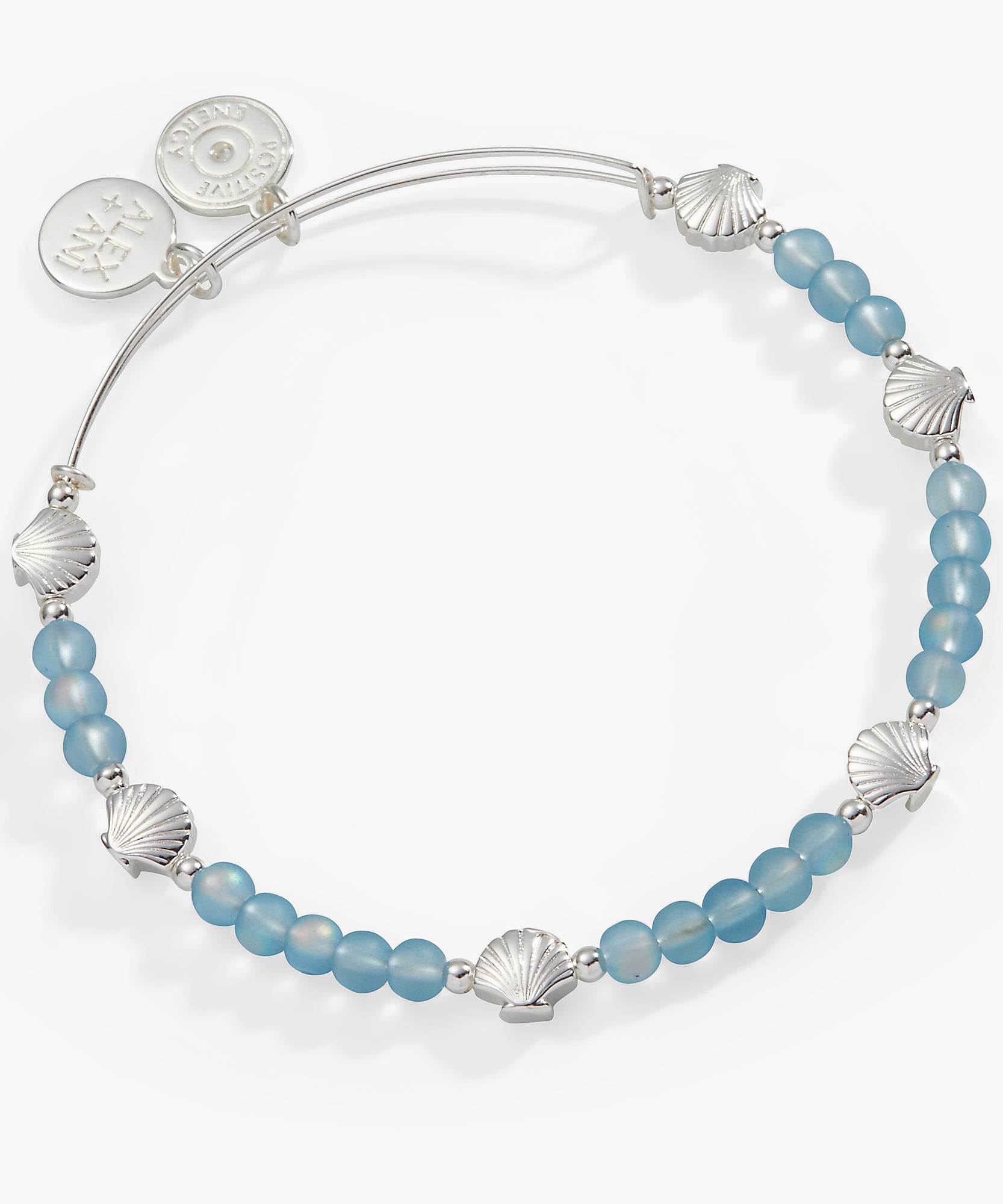 Shell Motif Beaded Charm Bangle