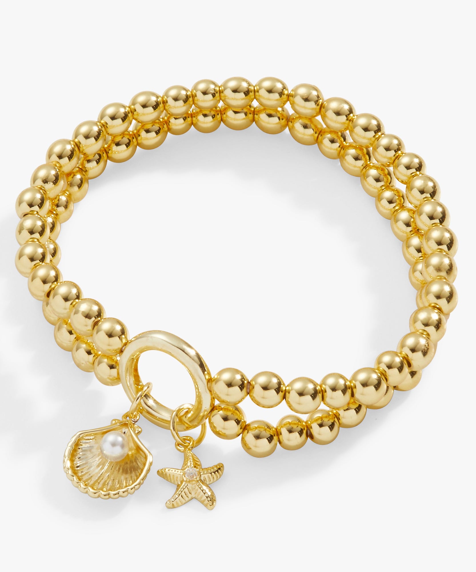 Shell + Starfish Double Stretch Bracelet