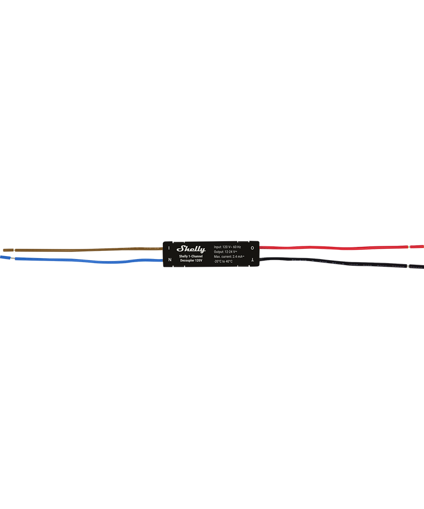 Shelly 1-Channel Decoupler 120V Black
