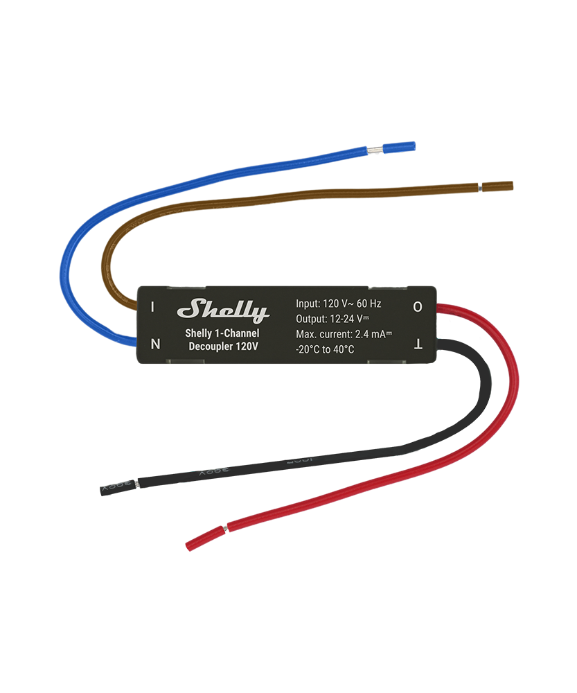 Shelly 1-Channel Decoupler 120V Black