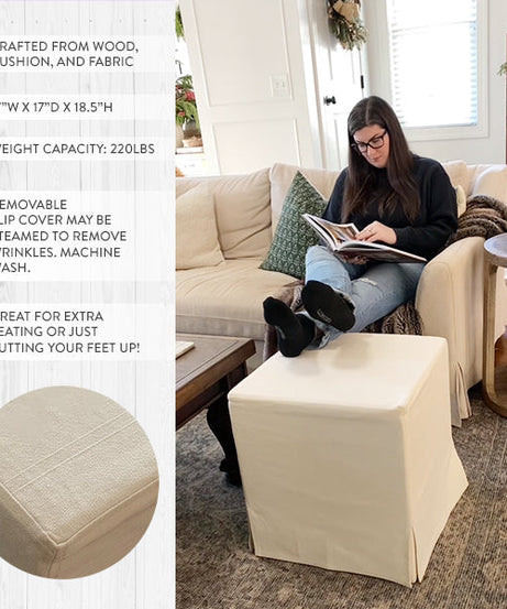 Luxuriöser gepolsterter Ottoman mit Husse