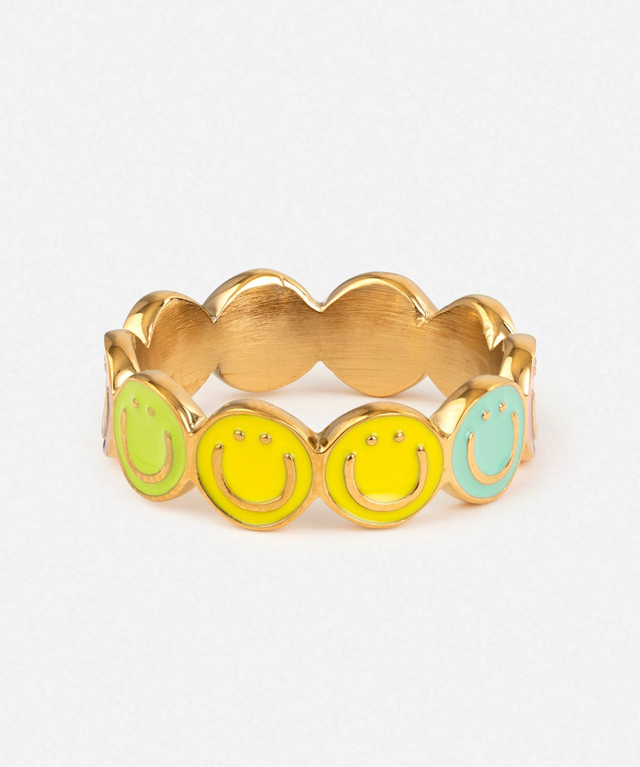 Smiley Enamel Ring
