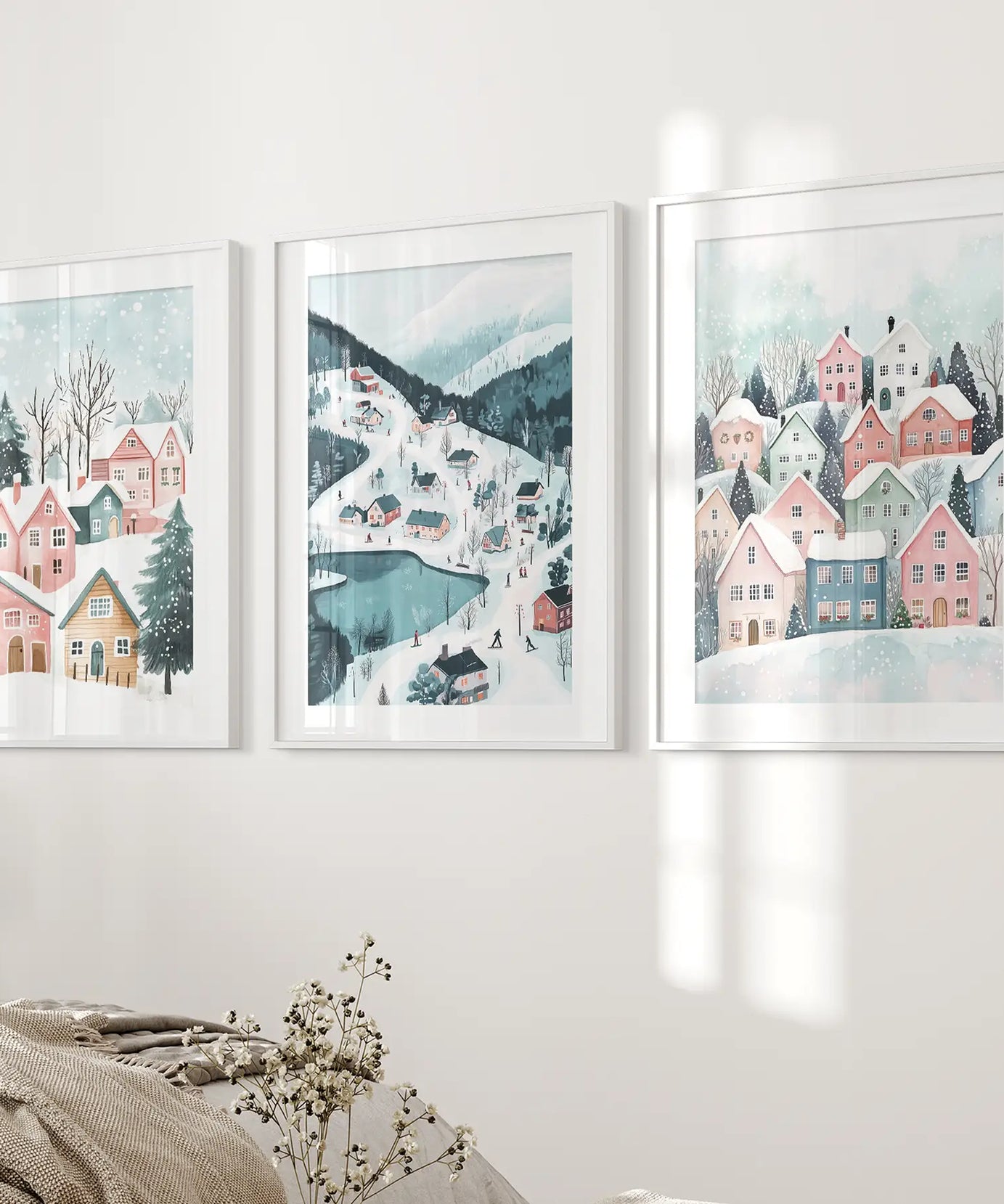 Weihnachtsdorf Süße Winterlandschaft Poster