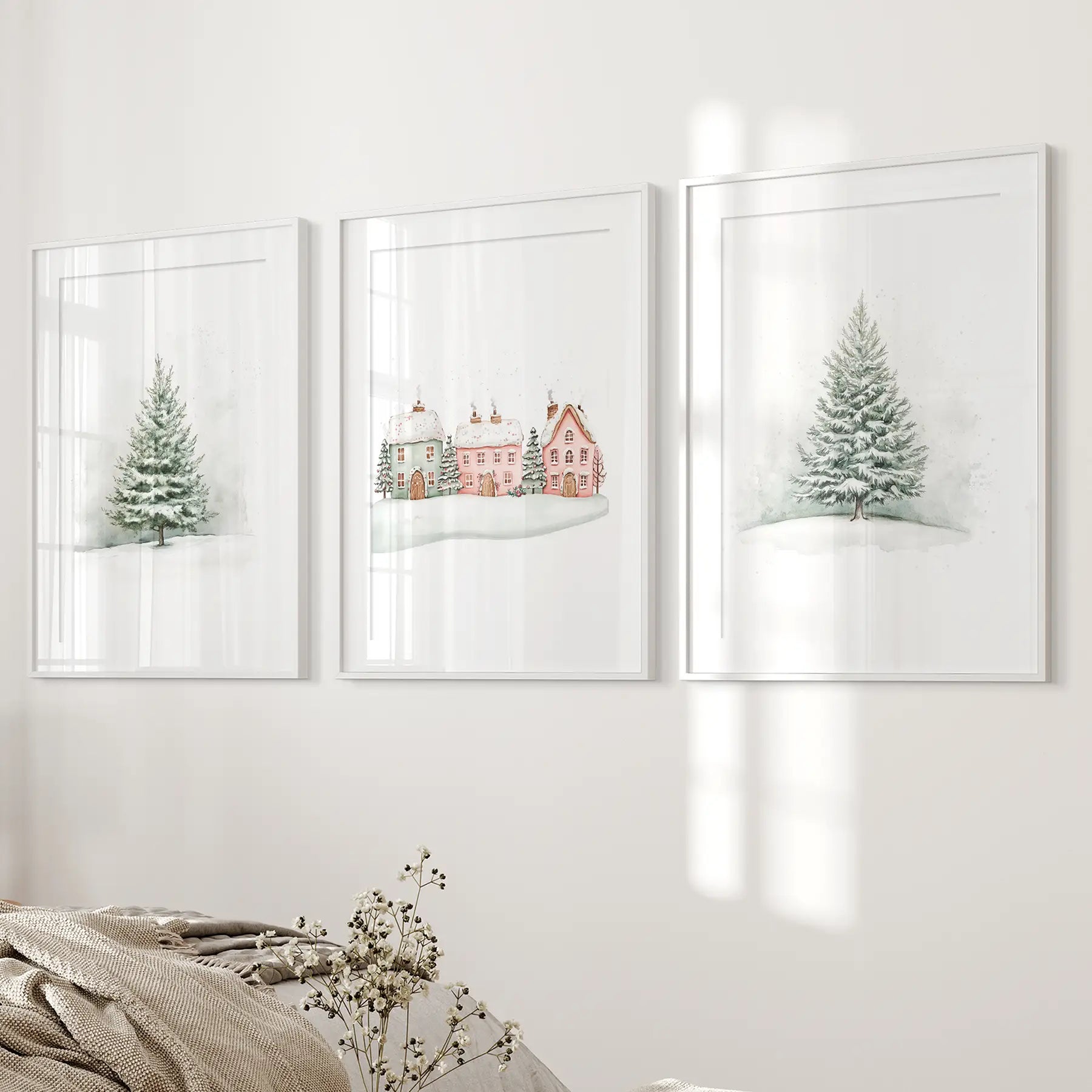 Winter Immergrüner Baum Weihnachtsdeko Wandkunst Poster
