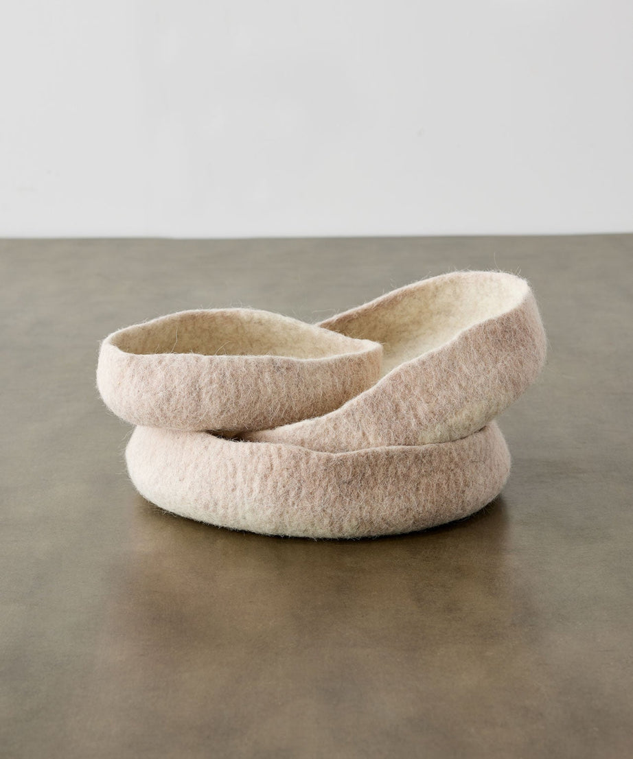Soft Stone Hand Felted Nesting Bowls