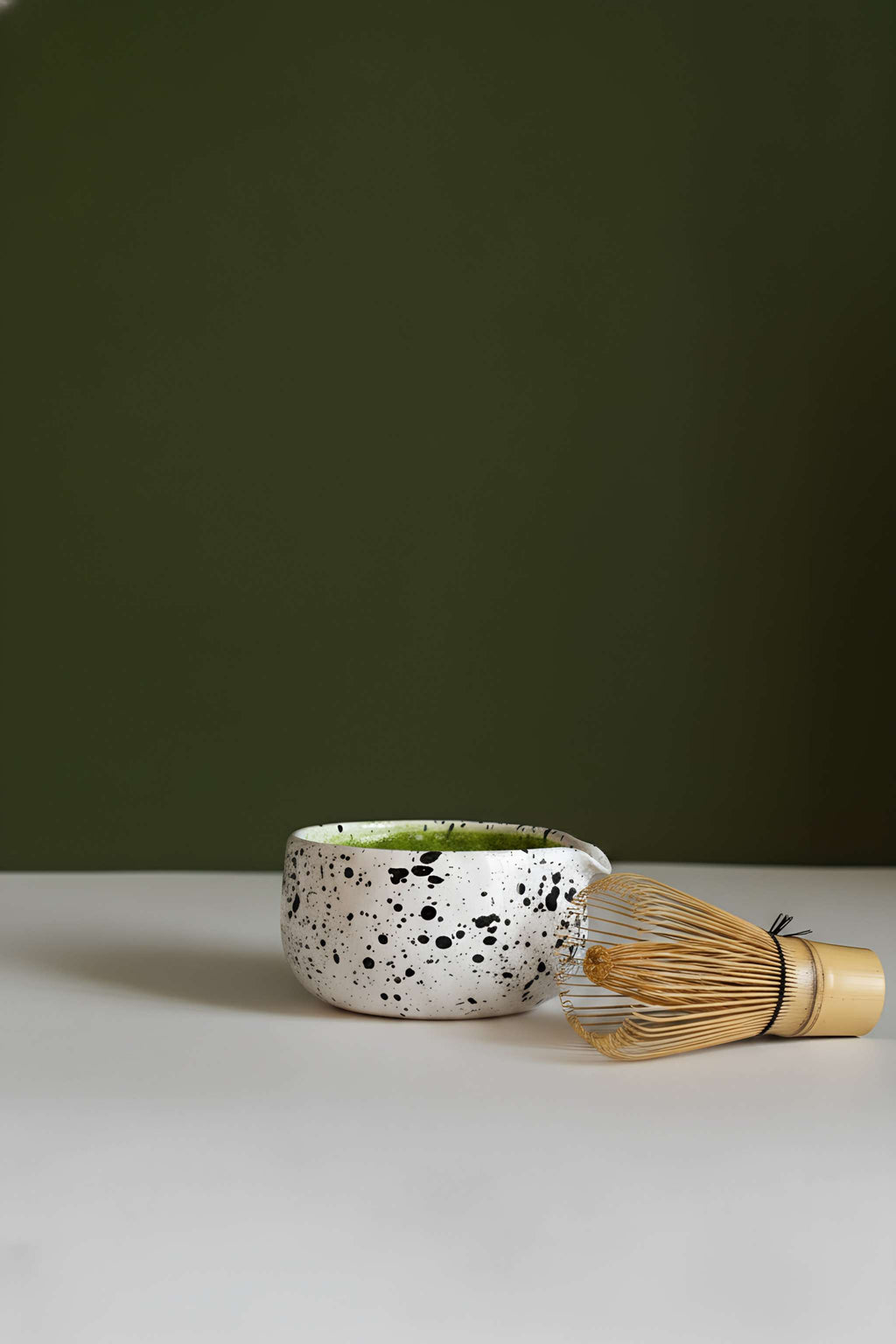 Handmade Matcha Bowl - Speckled or Stroked Pattern