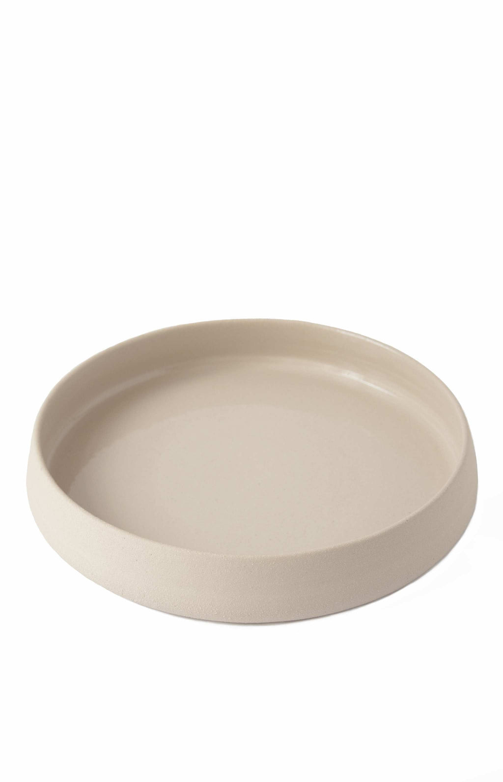 Handmade Stoneware Dinner Plates with High Sides and Transparent Glaze