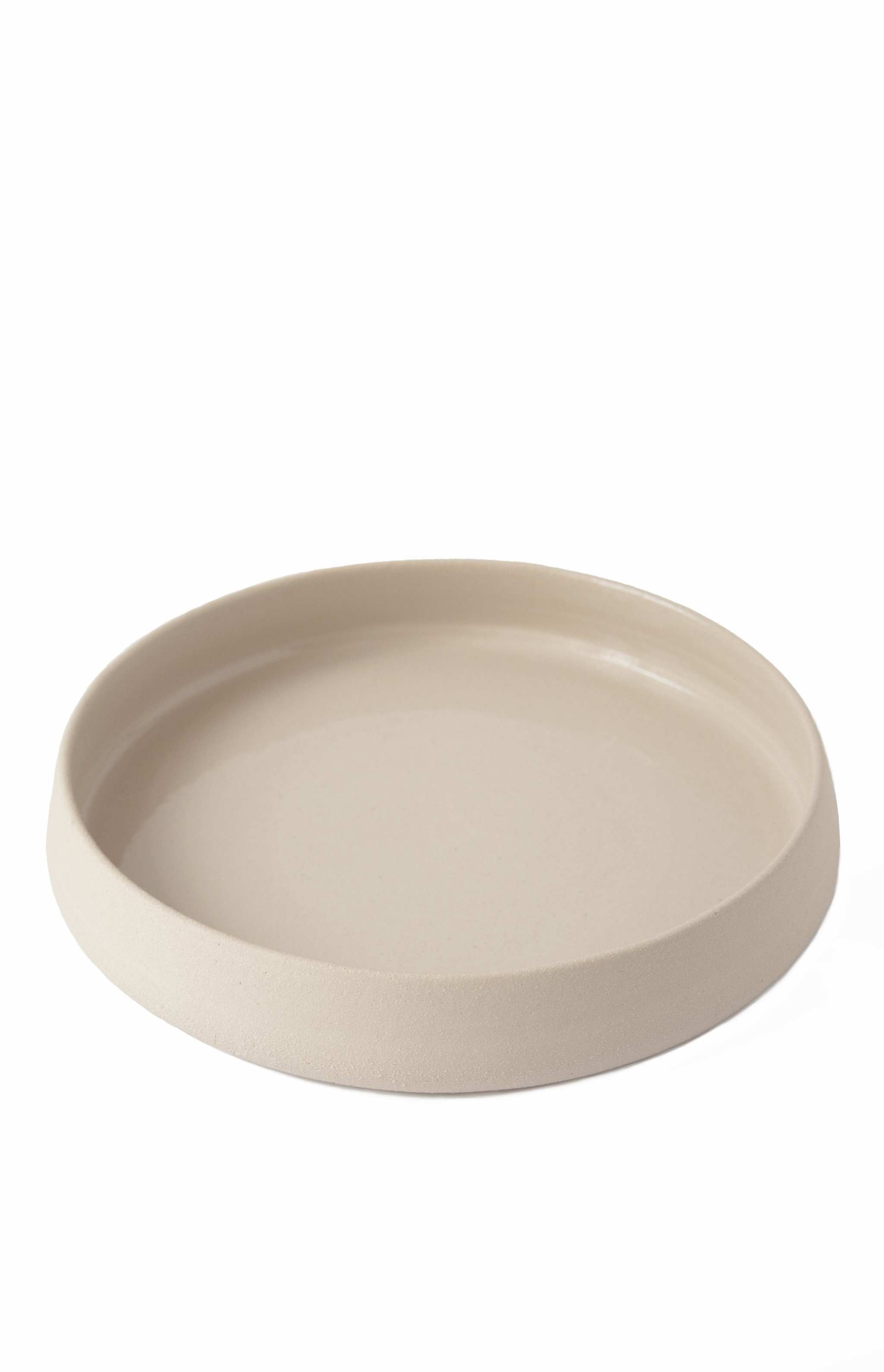 Handmade Stoneware Dinner Plates with High Sides and Transparent Glaze
