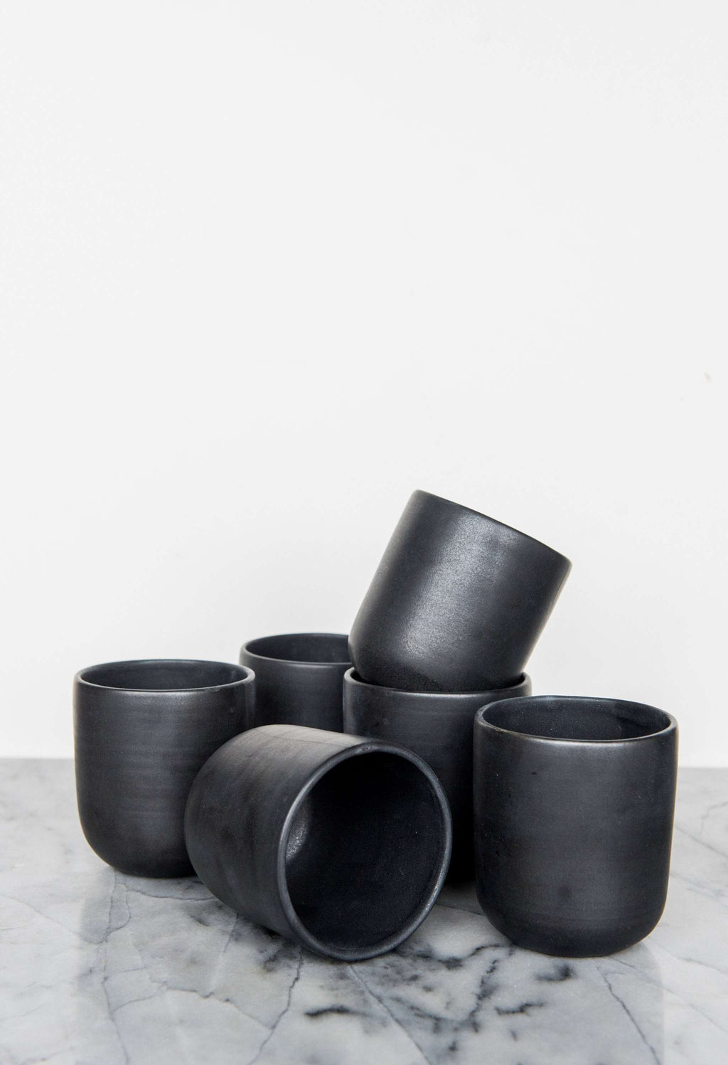 Handmade Stoneware Cup - Black Matte Cup for Coffee and Tea