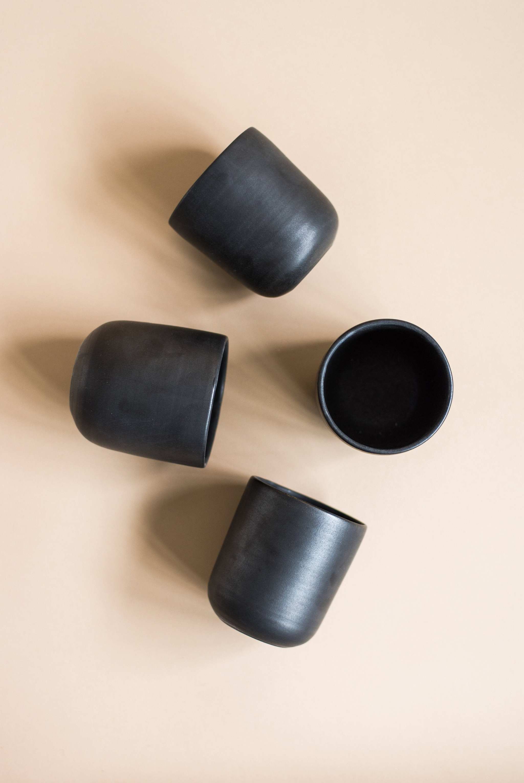 Handmade Stoneware Cup - Black Matte Cup for Coffee and Tea