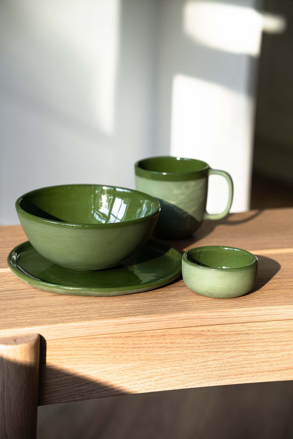 Handmade Porcelain Sauce Bowl. Green