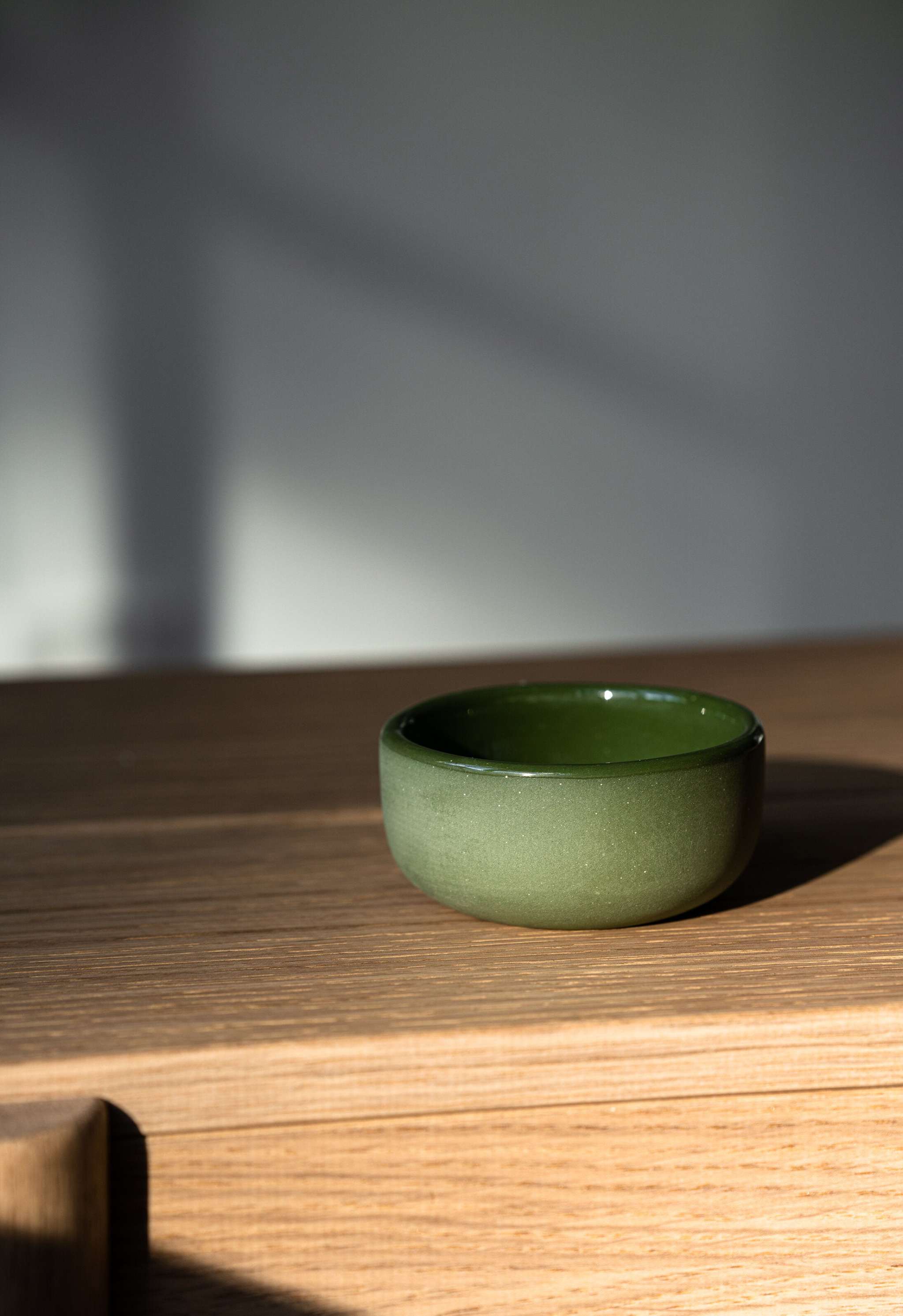 Handmade Porcelain Sauce Bowl. Green