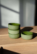 Handmade Porcelain Sauce Bowl. Green