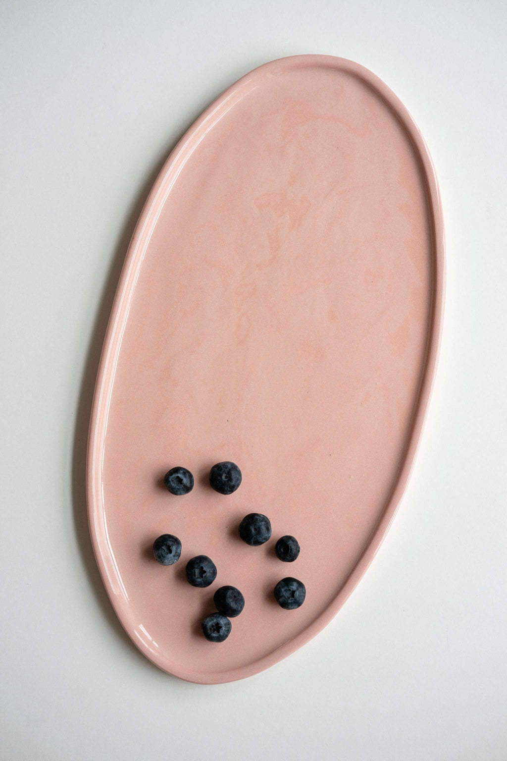 Handmade Porcelain Oval Platter. Powder Pink