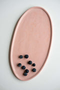 Handmade Porcelain Oval Platter. Powder Pink