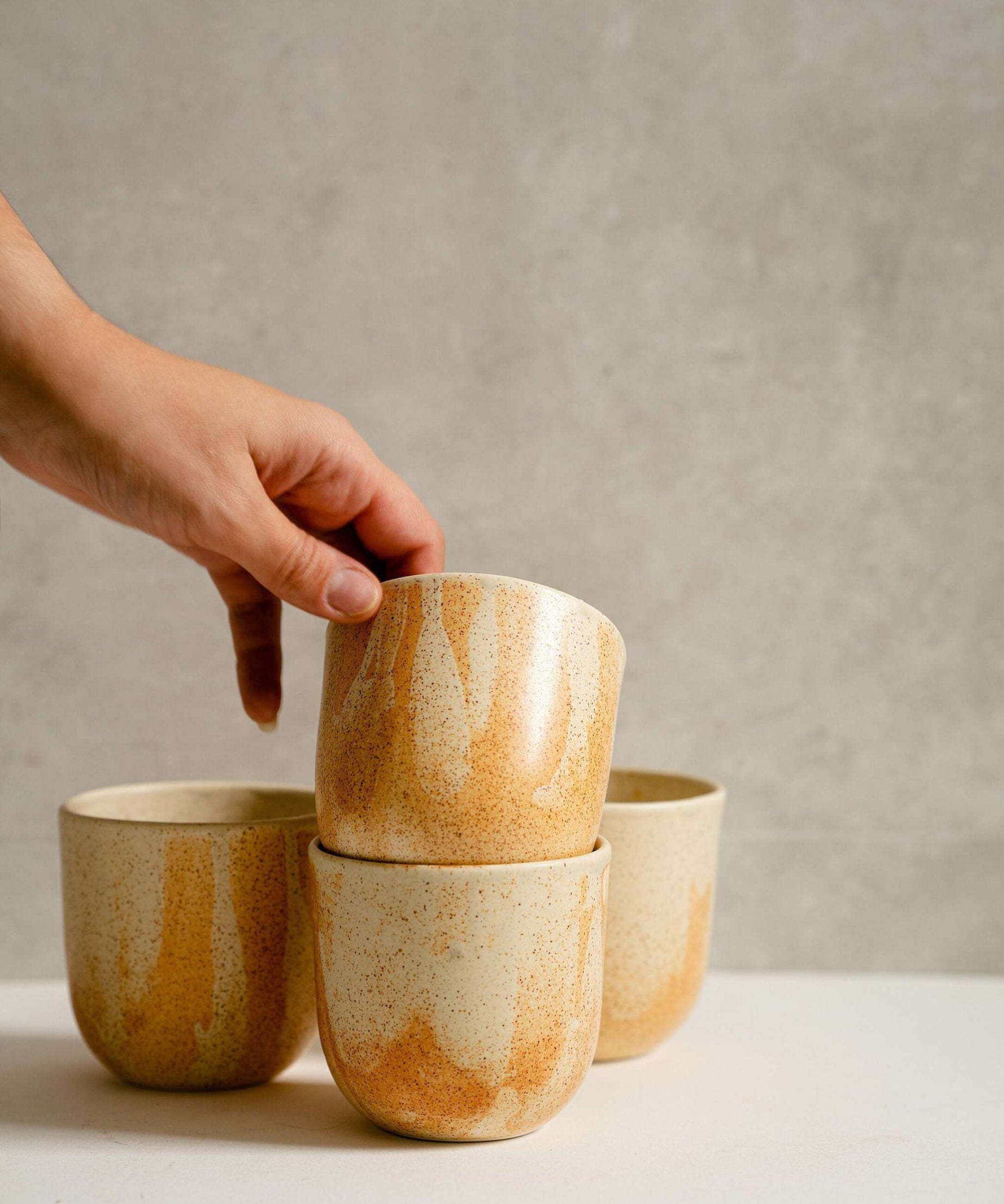 Kaffeetasse Steingut Beige