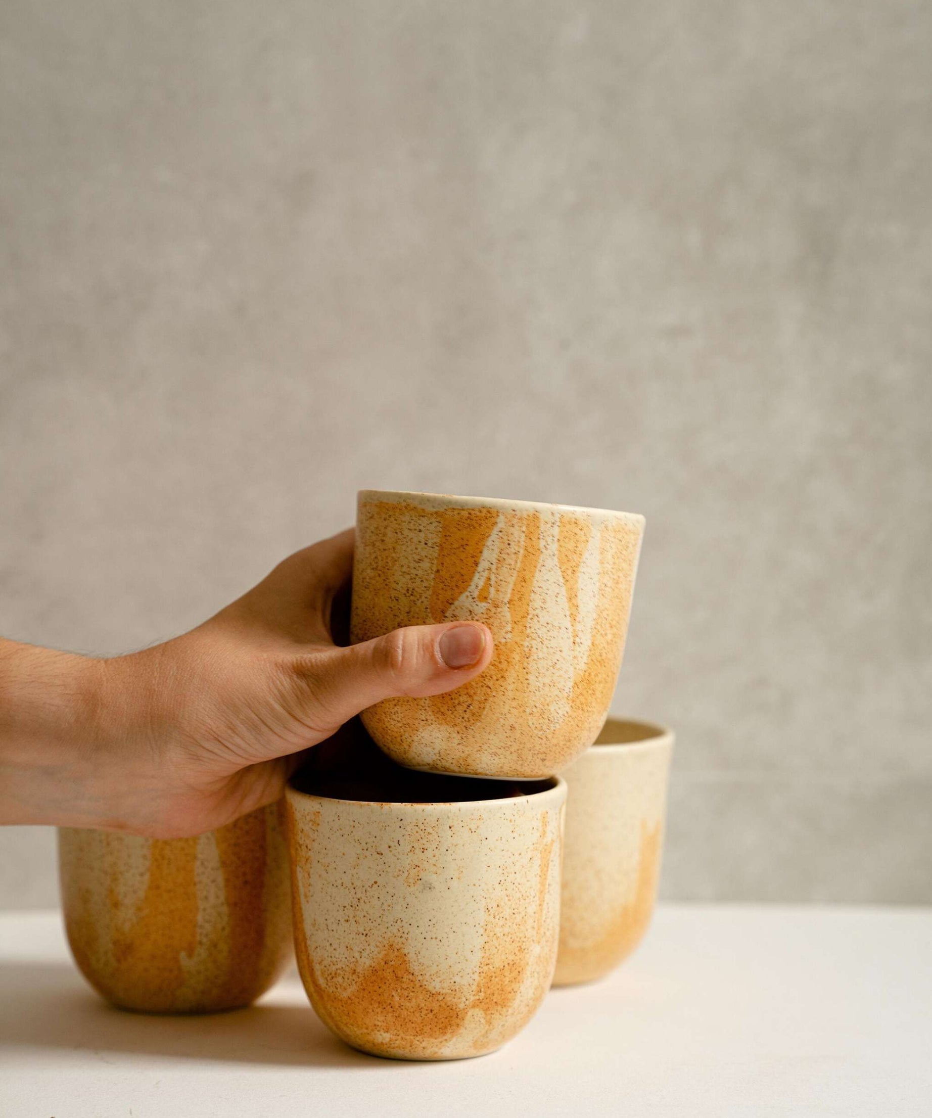 Kaffeetasse Steingut Beige