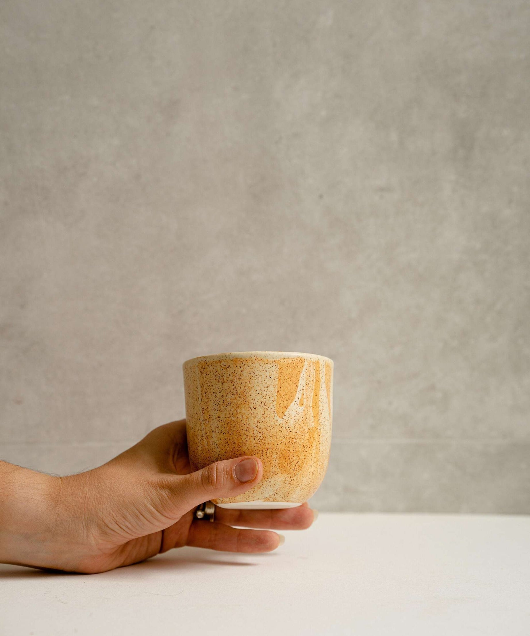 Kaffeetasse Steingut Beige
