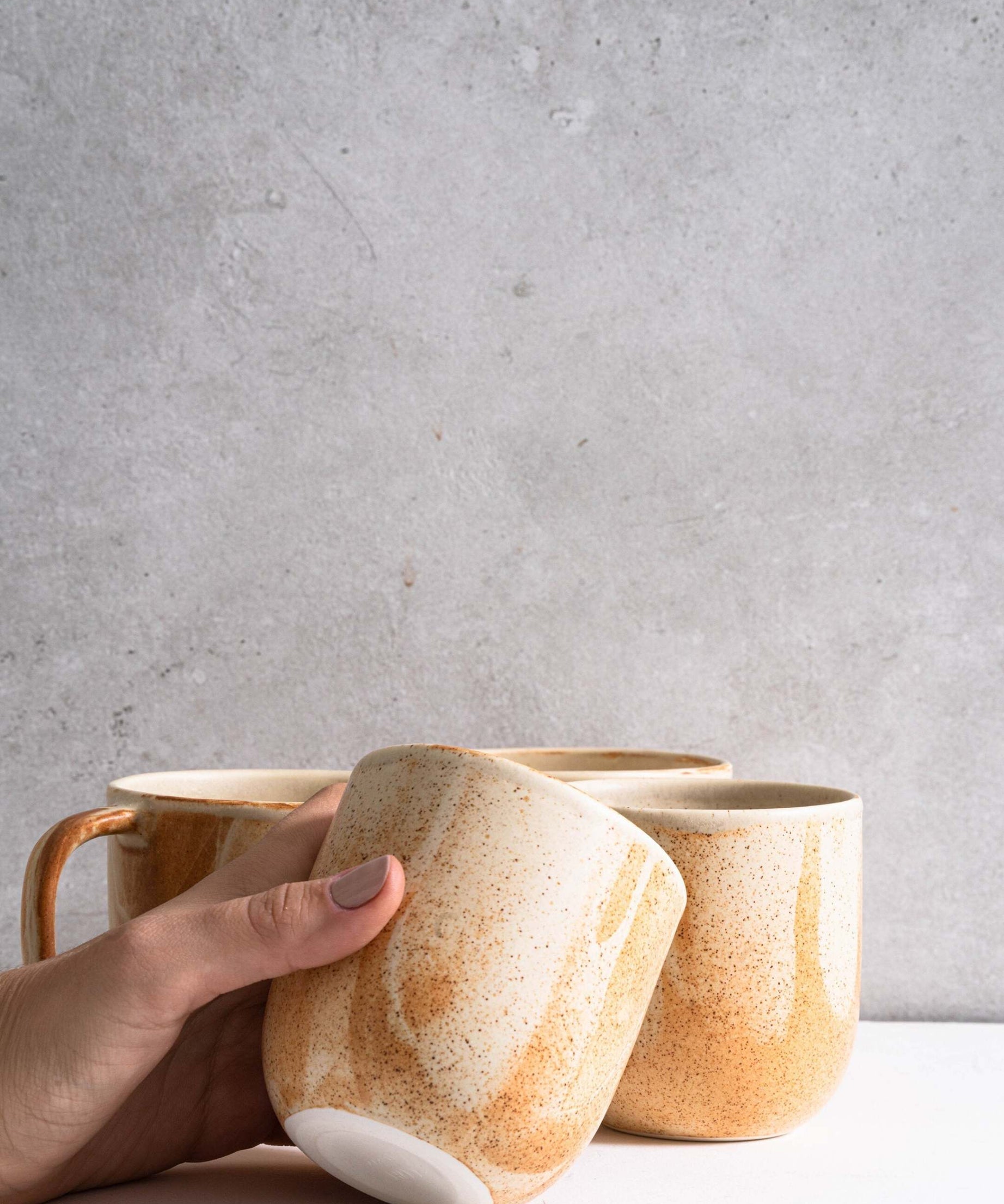 Kaffeetasse Steingut Beige