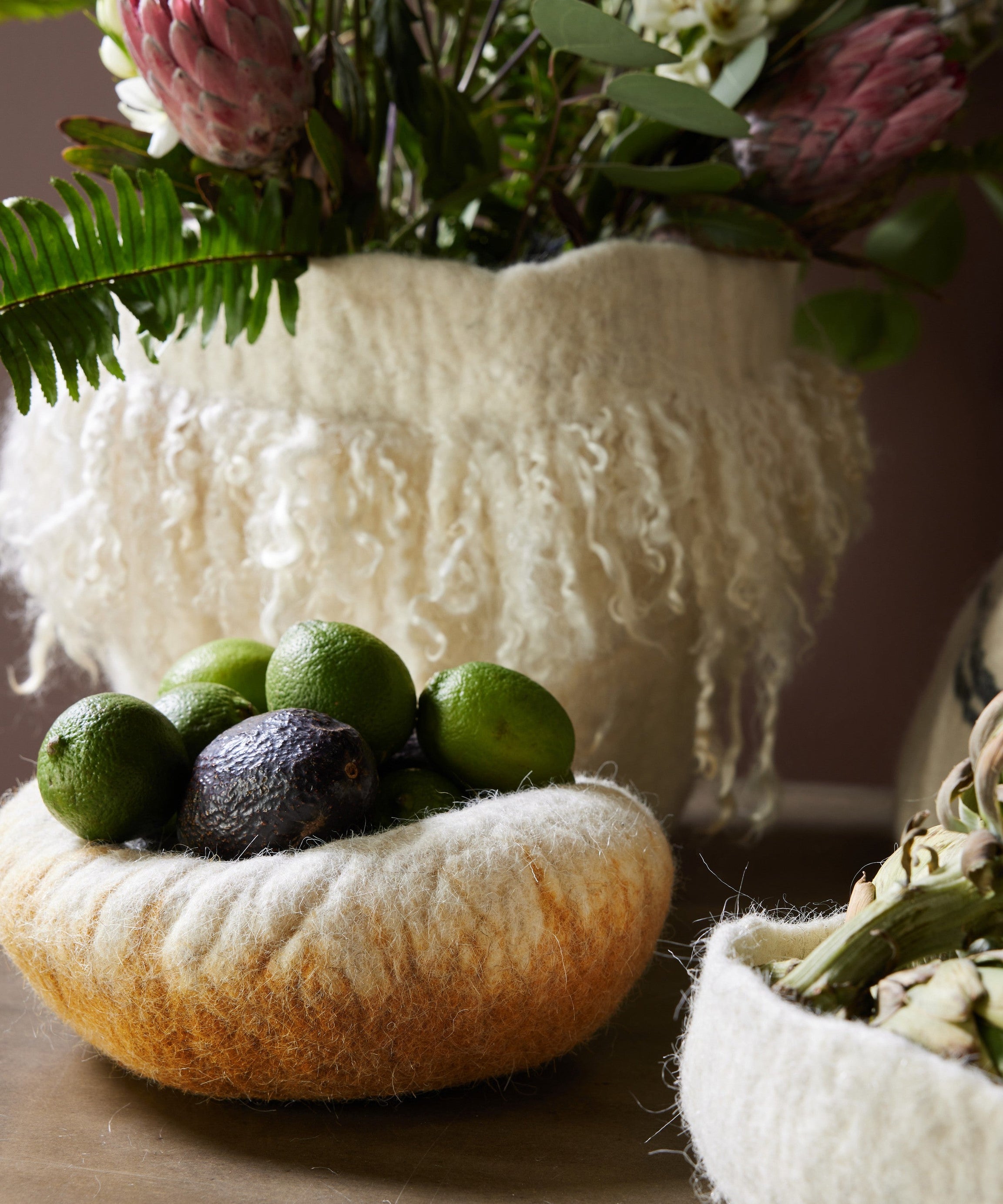 Marigold Yellow Ombre Wool Ukhamba Bowl