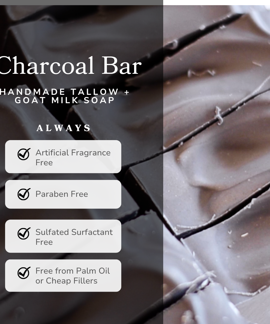Clarifying Charcoal Bar Handmade Tallow and Goat Milk Soap Bar
