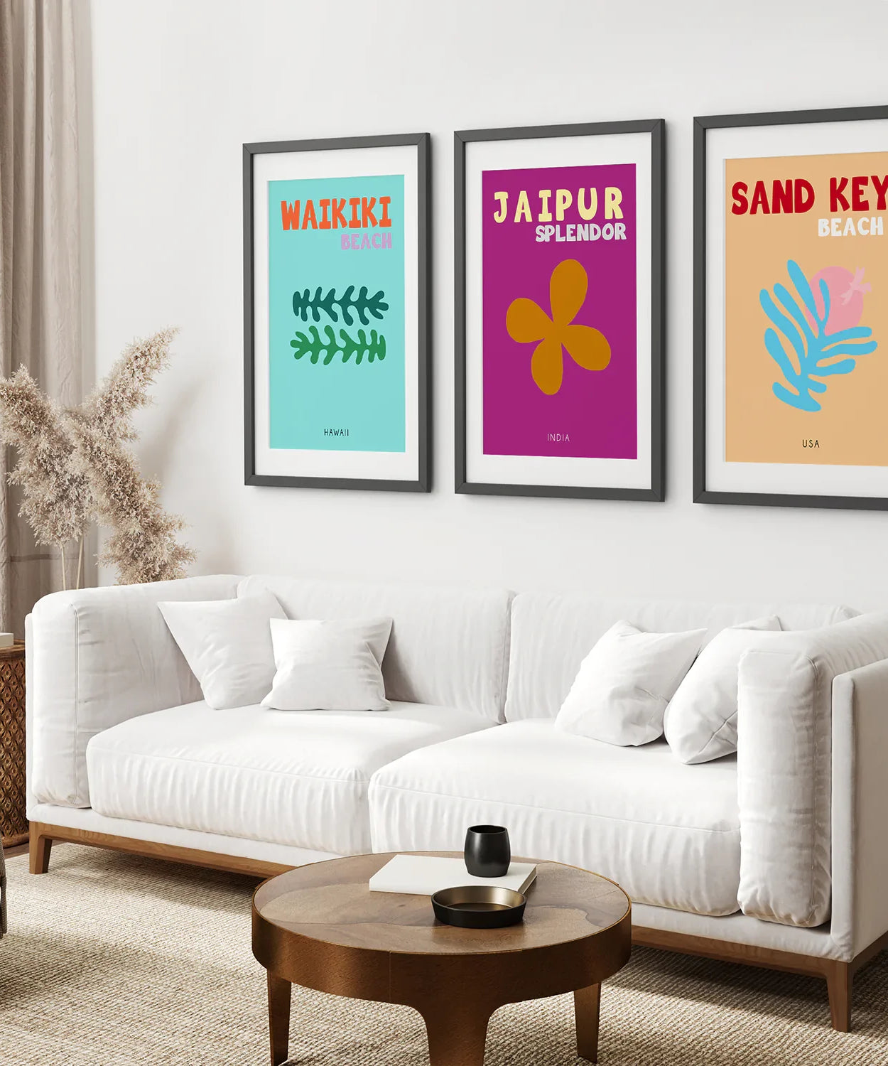 3 trendige Poster im Y2K-Stil. Thema: Sommerreise