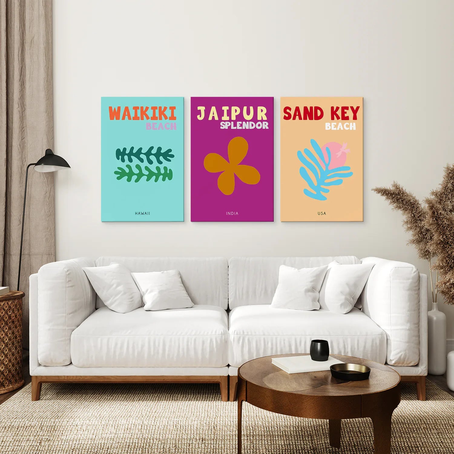 3 trendige Poster im Y2K-Stil. Thema: Sommerreise