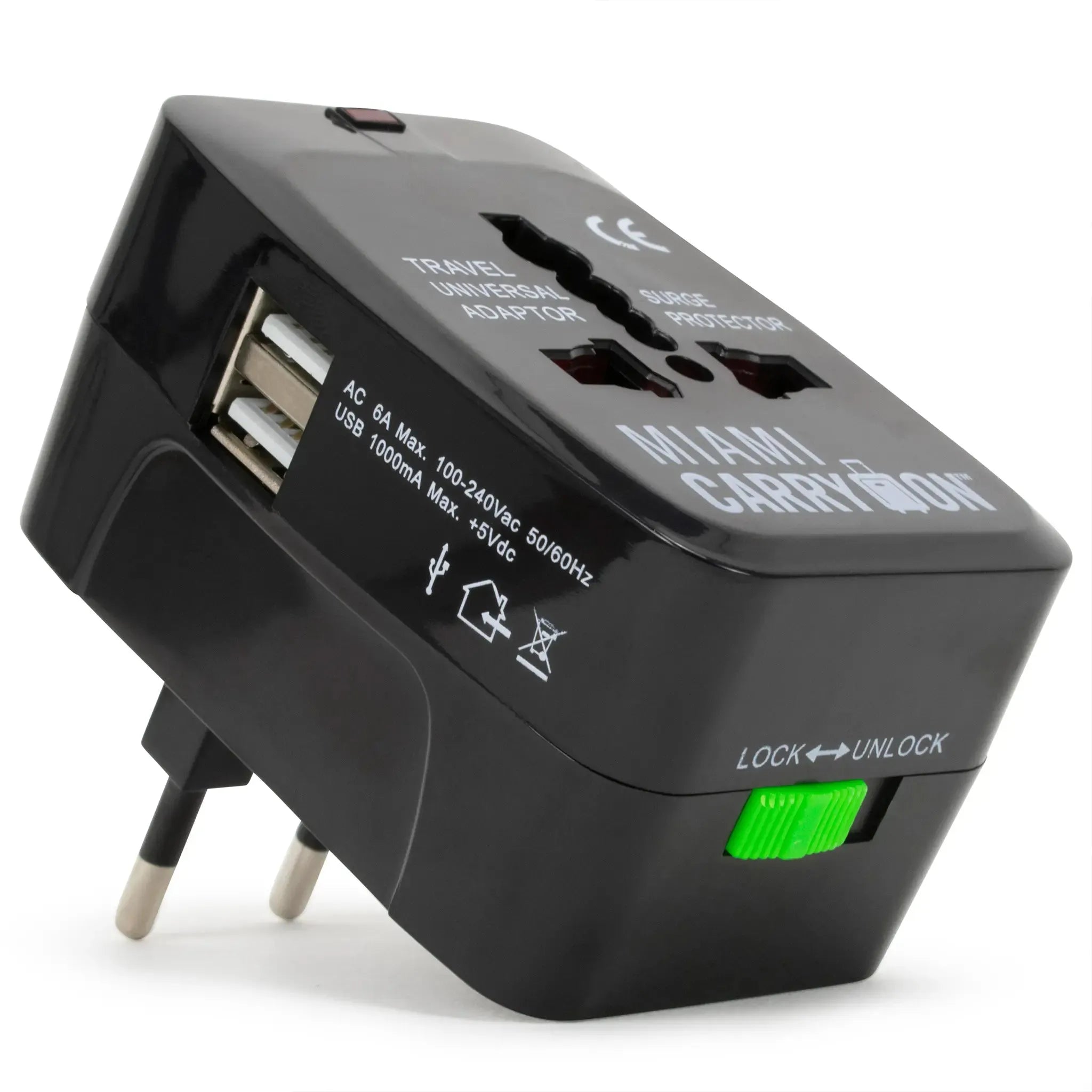 Internationaler Reiseadapter mit USB-Anschlüssen