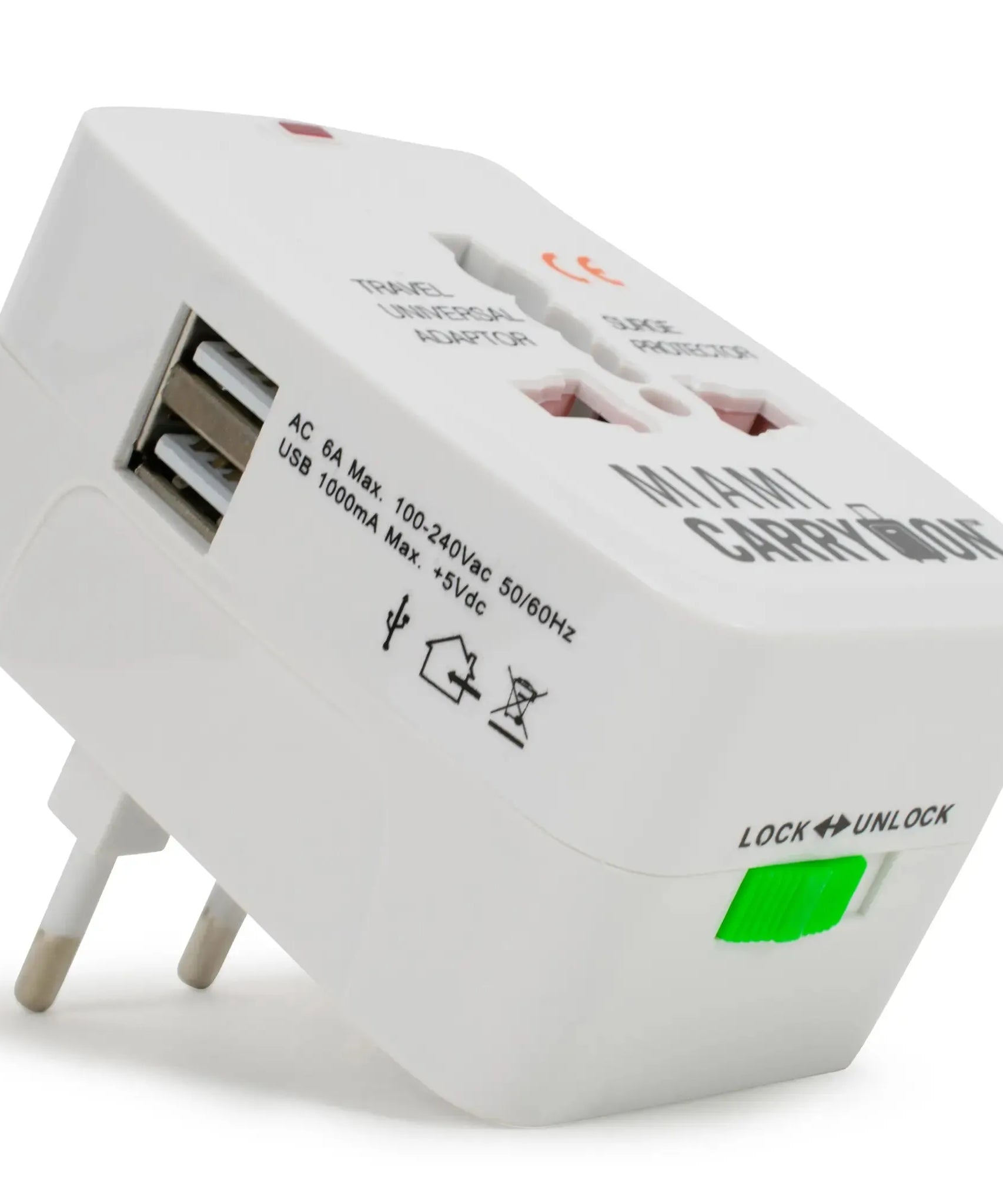 Internationaler Reiseadapter mit USB-Anschlüssen