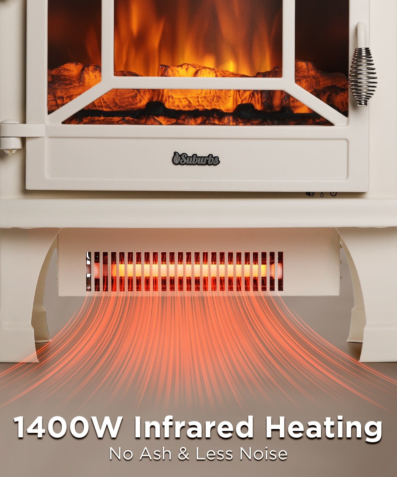 Suburbs TS20-SD Electric Fireplace Stove Heater with Sound
