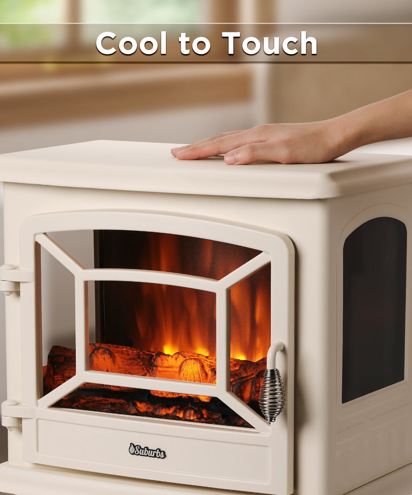 Suburbs TS20-SD Electric Fireplace Stove Heater with Sound