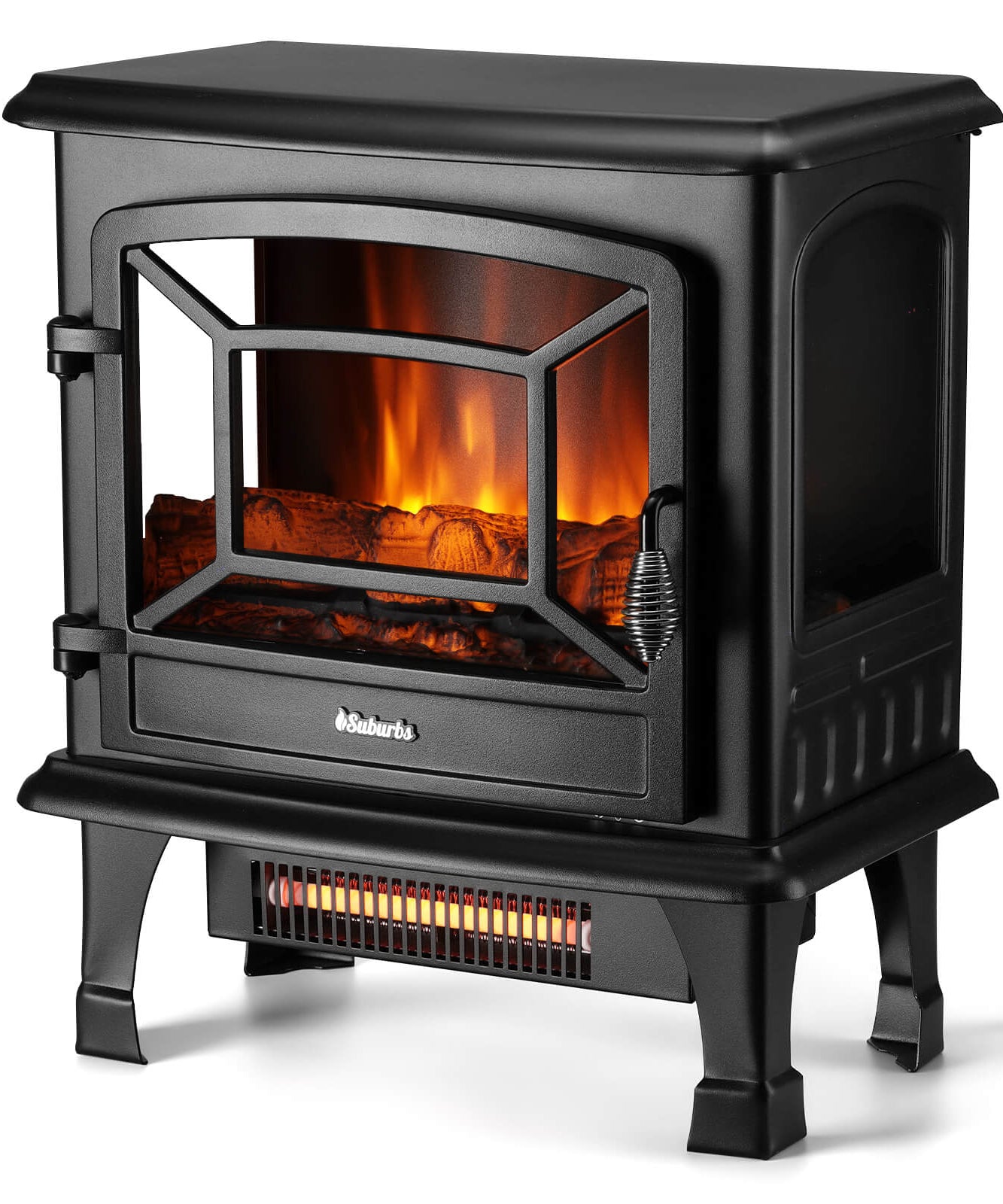 Suburbs TS20-SD Electric Fireplace Stove Heater with Sound