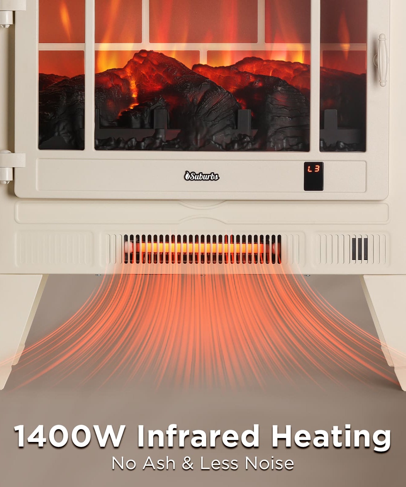Suburbs TS25 Smart Electric Fireplace Stove Heater, WiFi Enabled