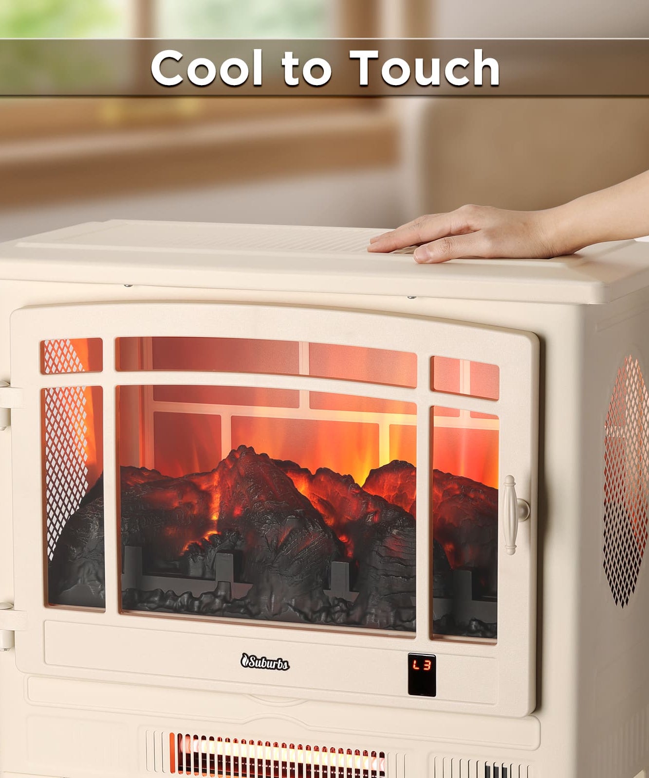 Suburbs TS25 Smart Electric Fireplace Stove Heater, WiFi Enabled