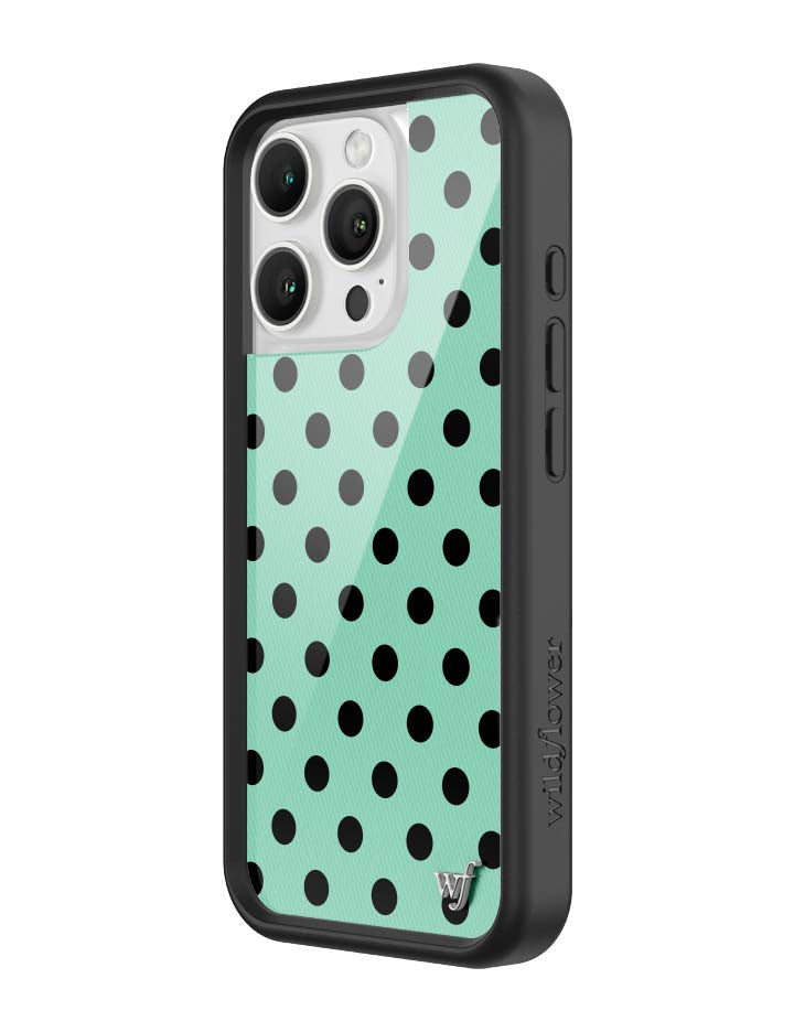 Polka Dot | Turquoise and Black iPhone Case