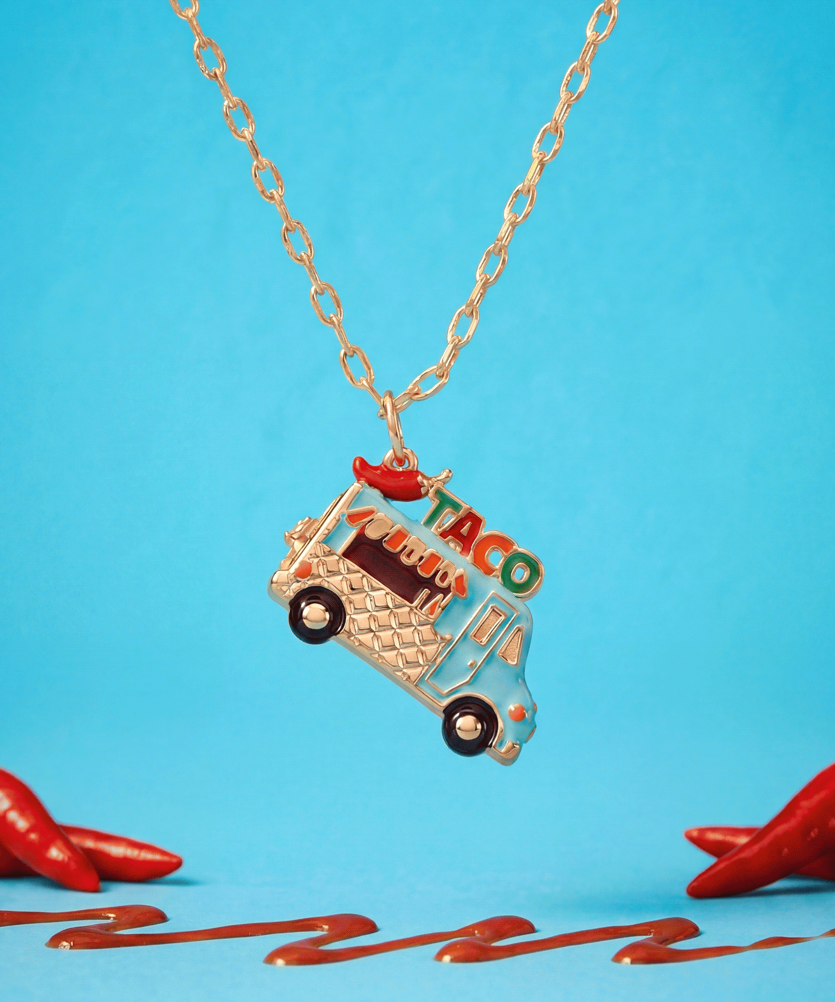 Taco Truck Locket Necklace