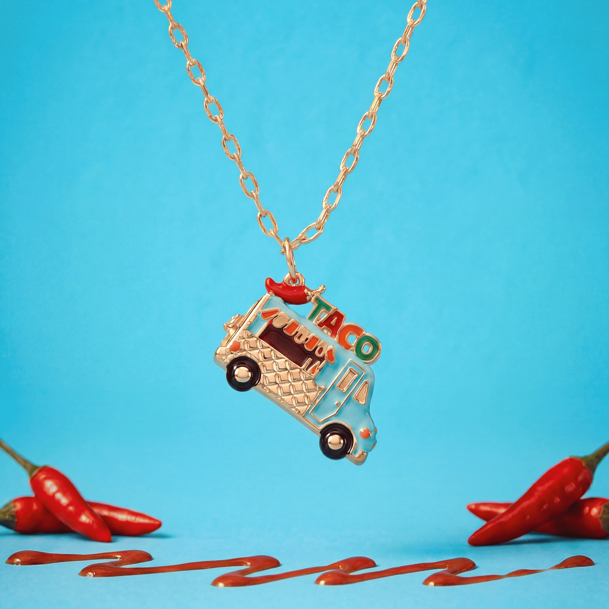 Taco Truck Locket Necklace