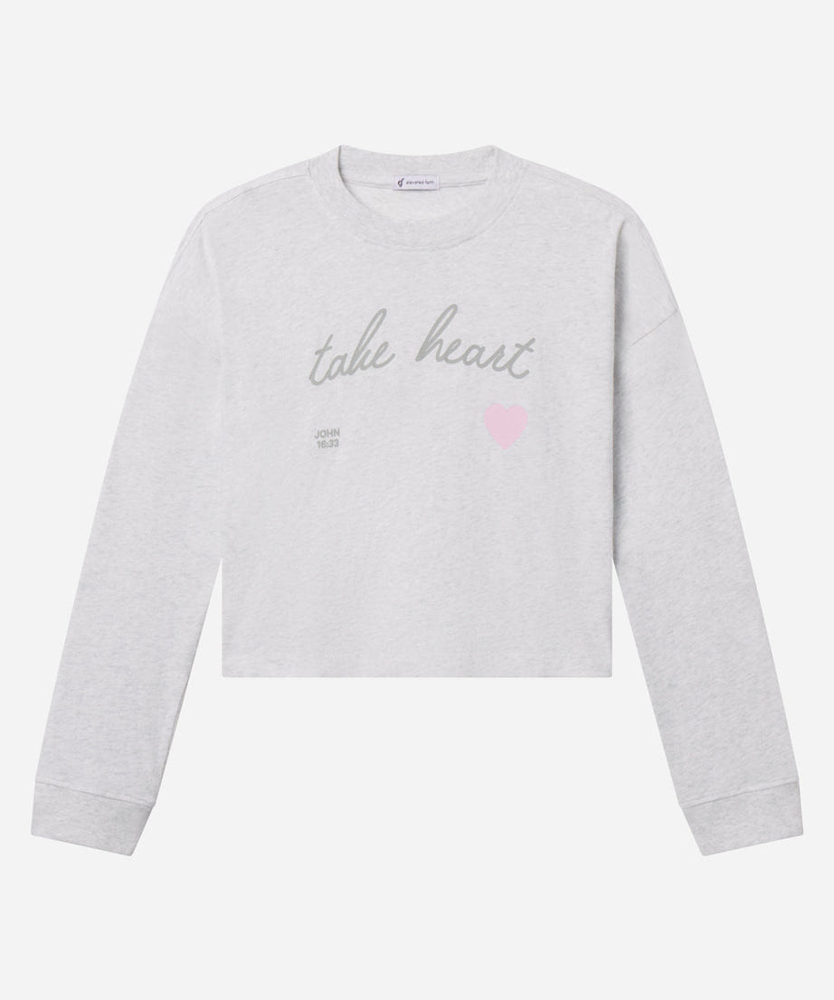 Take Heart Cropped LS Women's Tee