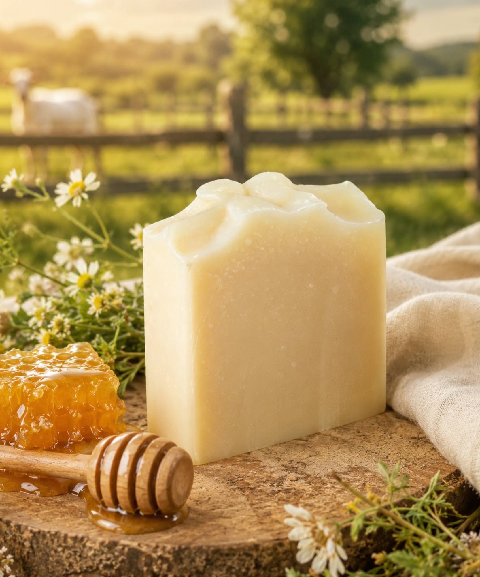 Pure Tallow + Honey Fragrance Free Handmade Tallow and Goat Milk Soap Bar