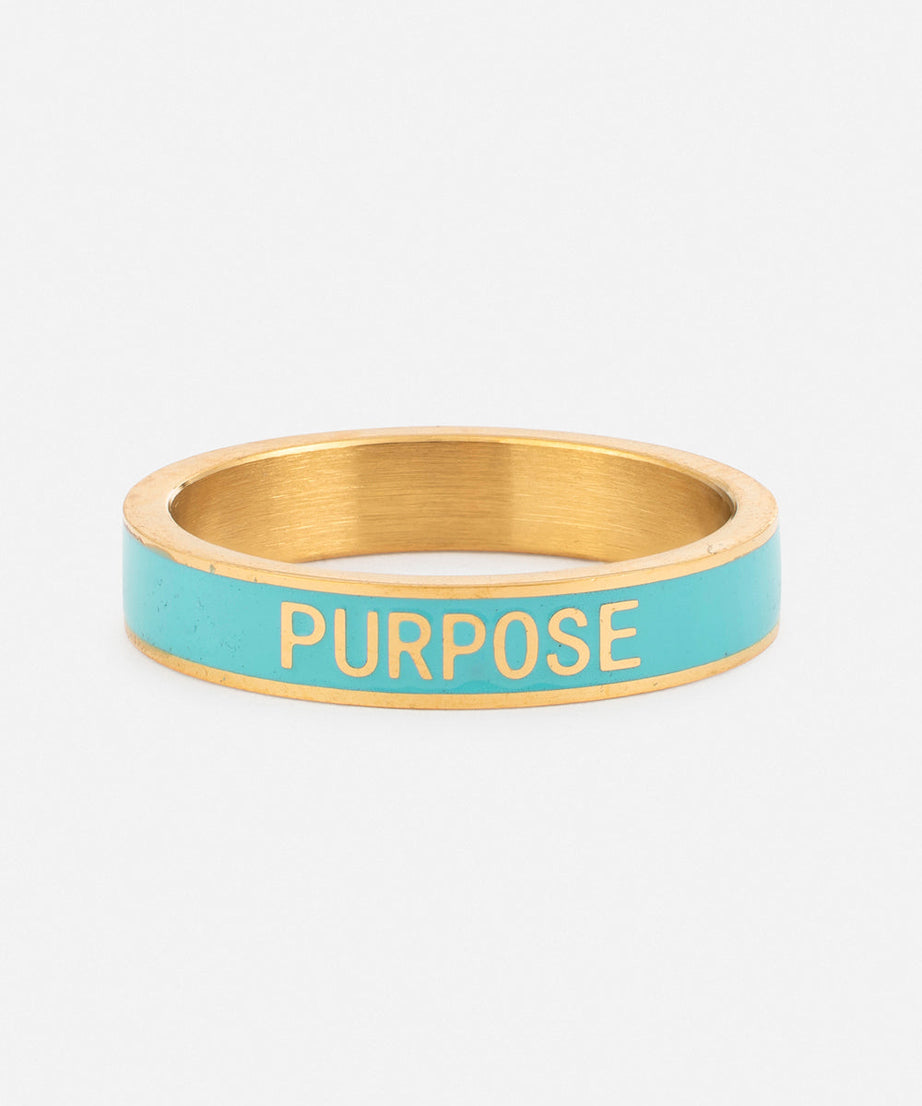 Teal Enamel Purpose Ring