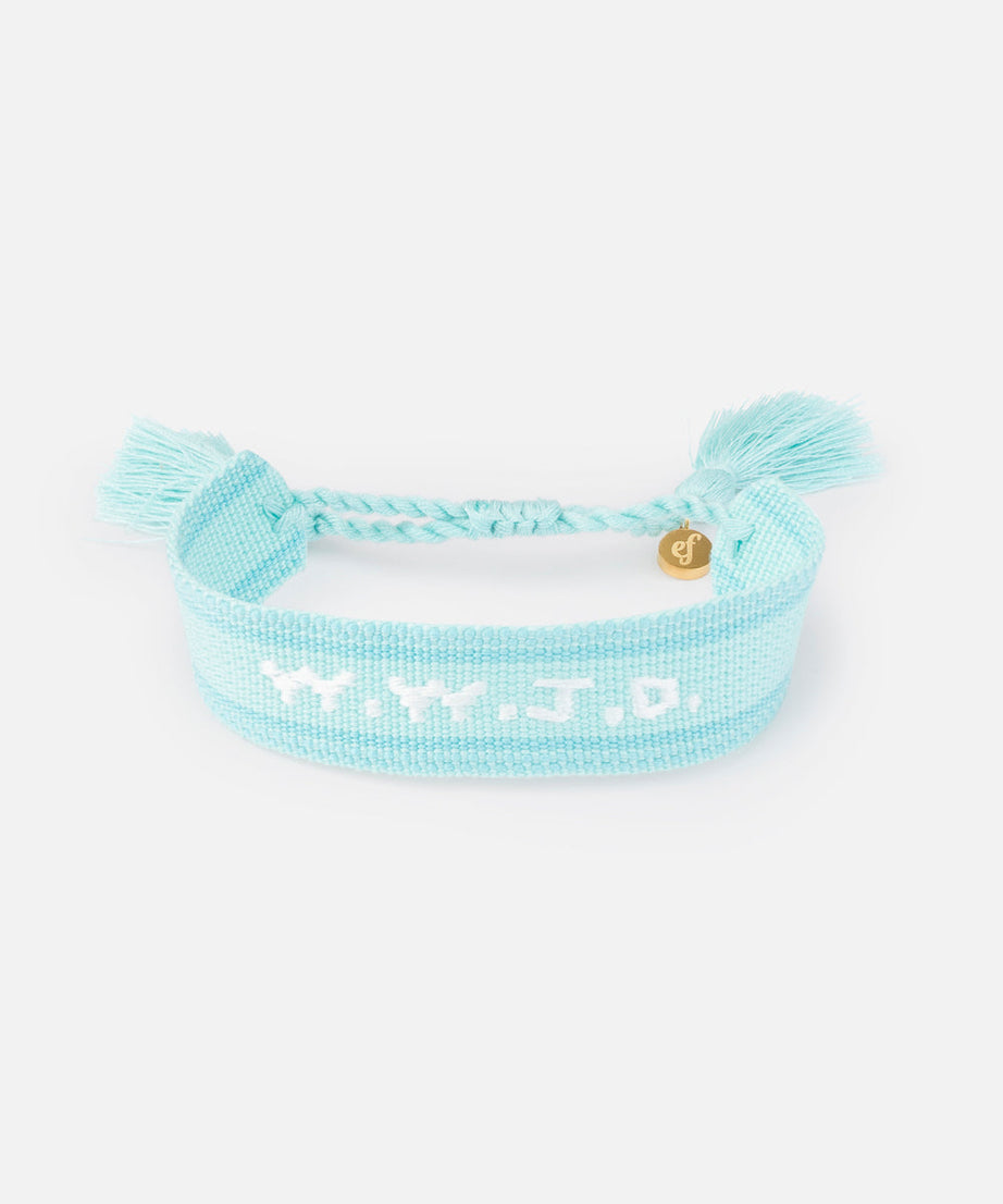 Teal WWJD Embroidered Bracelet