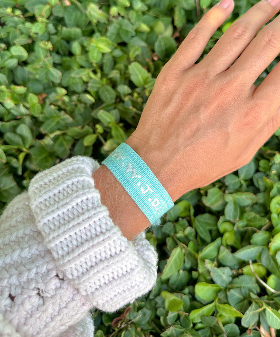 Teal WWJD Embroidered Bracelet