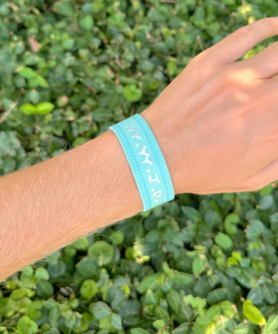 Teal WWJD Embroidered Bracelet