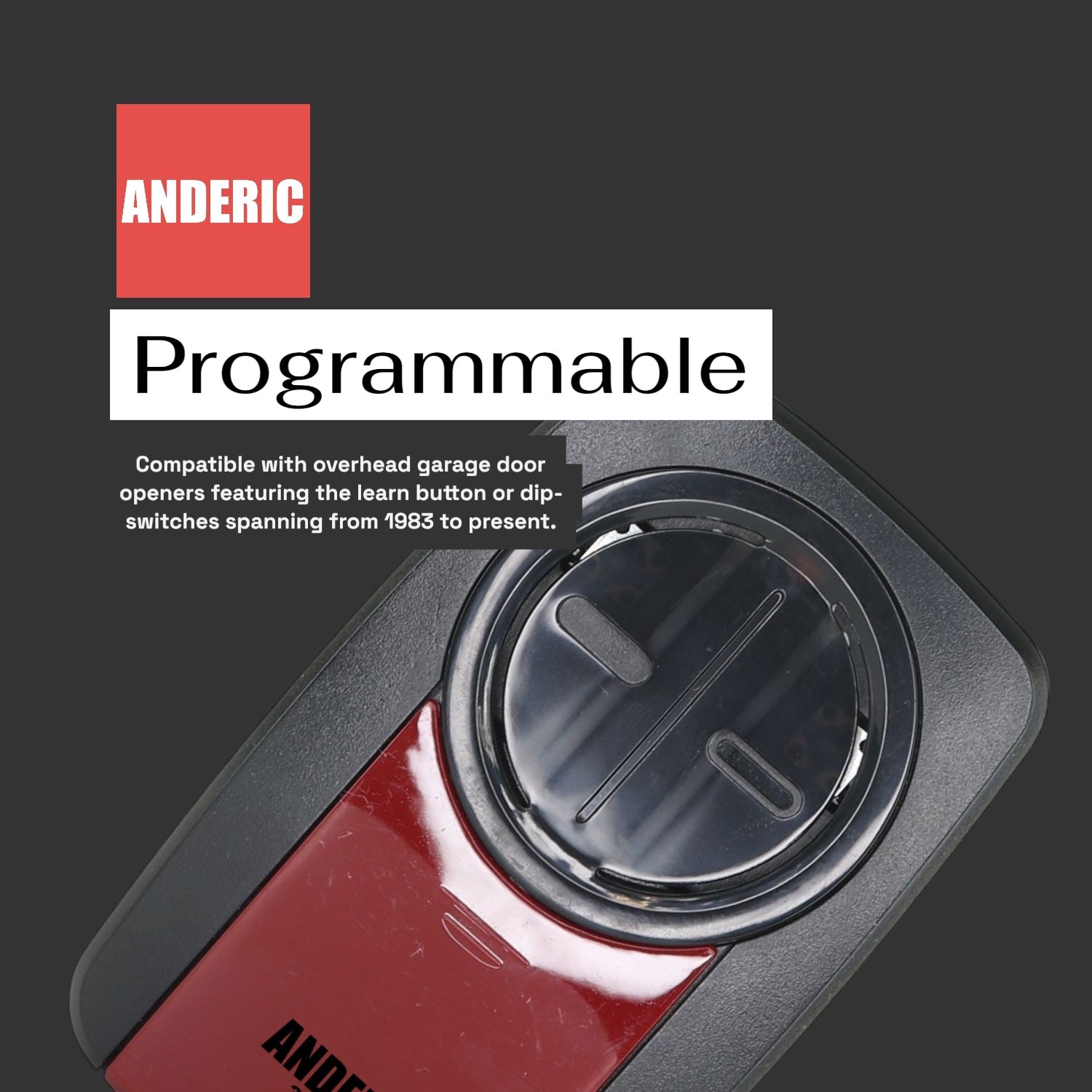 Anderic 375UT-2button Universal 2-Button Garage Door Opener Remote Control for LiftMaster, Chamberlain, Genie, Craftsman, Linear, and Wayne Dalton