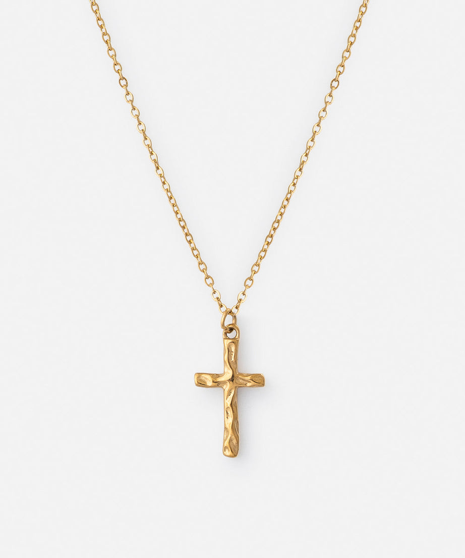 Textured Cross Necklace